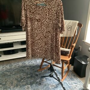 Chico's Brown and White Patterned Tunic